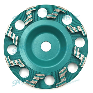 Segmenti a forma Z da 150 mm da 6 pollici Z Blocco abrasivo a abrasile Diamante a tazza di macinatura per cemento